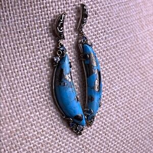Michael Valitutti Sterling Silver 925 Turquoise & crystals Drop Earrings